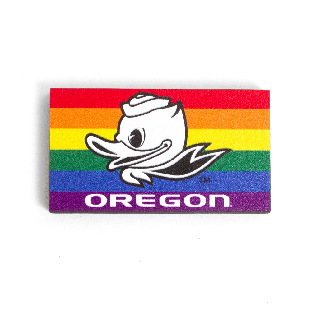 Fighting Duck, Neil, White, Magnets, Plastic, Gifts, Rainbow, Pride, Full Color, 589091